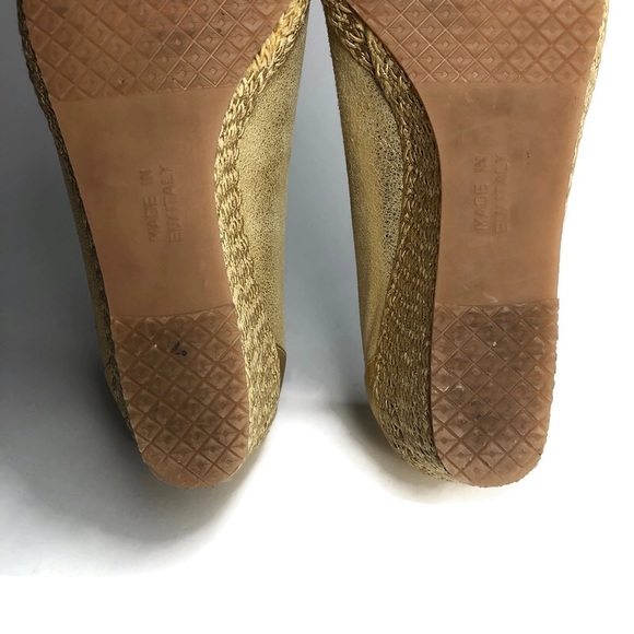 Vintage La Badia Gold Espadrilles Wedges 7 37 made in Italy - Picture 10 of 12